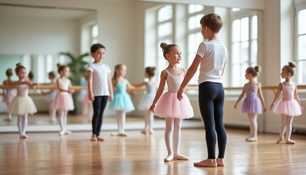 découvrez nos cours de danse classique pour enfants de 6 à 9 ans avec des tenues adaptées pour un apprentissage confortable et élégant.