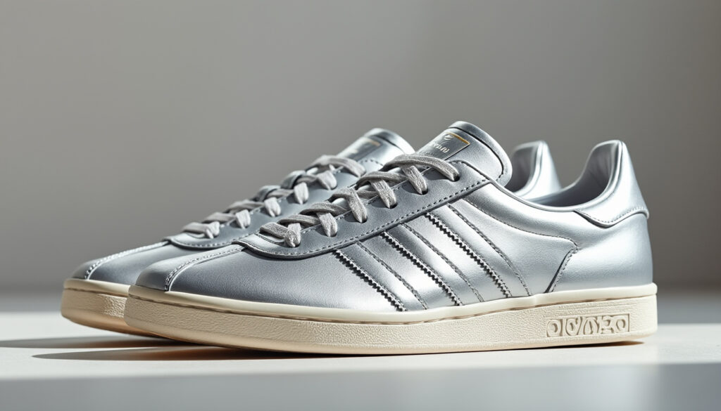 découvrez les adidas samba og argenté, des baskets en cuir alliant confort exceptionnel et style iconique, parfaites pour un look tendance et authentique.