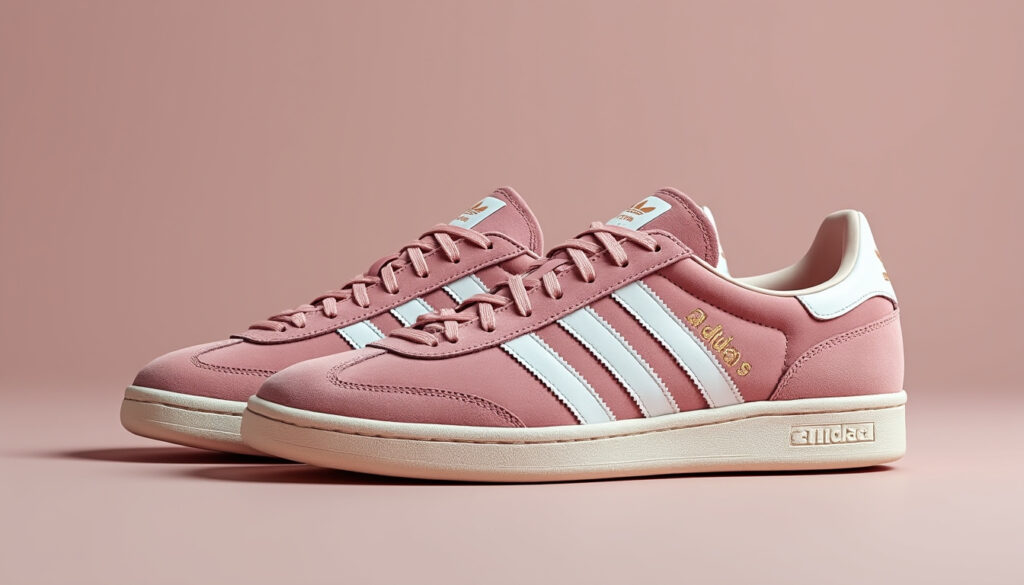 découvrez les adidas handball spezial rose, des baskets rétro pour femmes alliant style tendance et confort optimal. parfaites pour un look sportif et vintage.