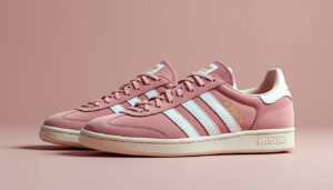 découvrez les adidas handball spezial rose, des baskets rétro pour femmes alliant style tendance et confort optimal. parfaites pour un look sportif et vintage.