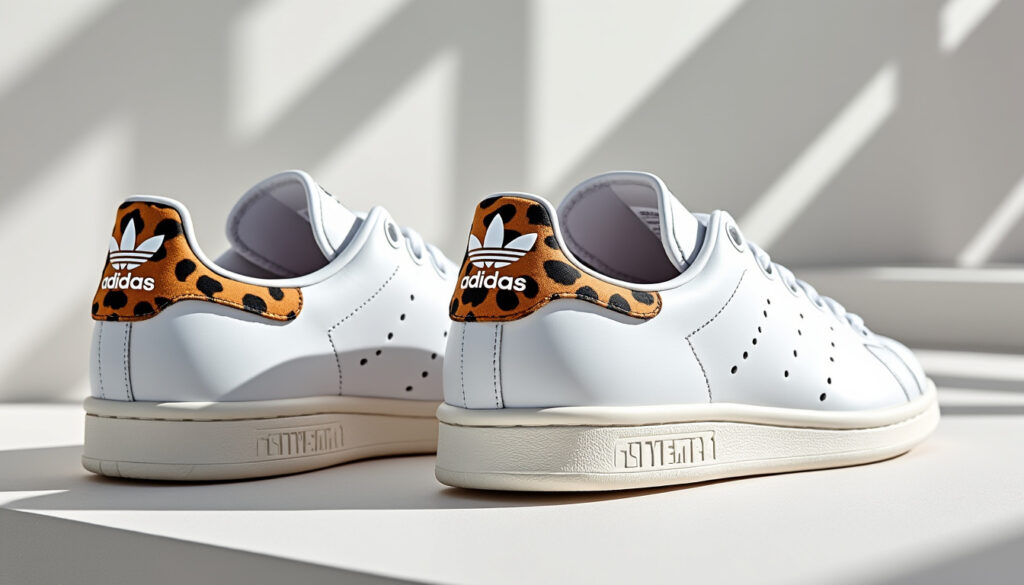découvrez les adidas stan smith leopard pour femme, des baskets tendance en cuir blanc alliant style et confort pour un look unique et moderne.