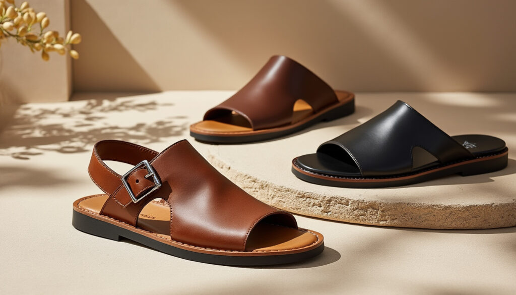 découvrez notre sélection de sandales et nu-pieds pour homme : des modèles confortables, légers et en cuir, parfaits pour l’été.